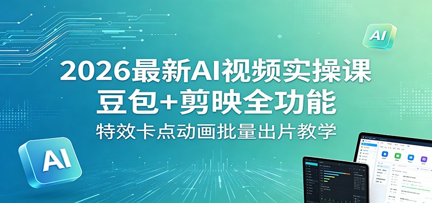 2026最新AI视频实操课:豆包+剪映全功能,特效卡点动画批量出片教学-星辰网创 - 网创副业项目资源站