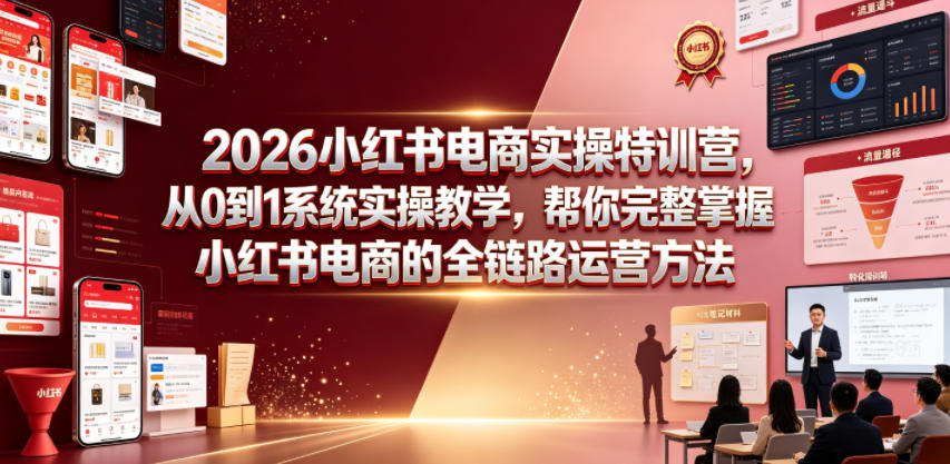 2026小红书电商实操特训营,从0到1系统实操教学,帮你完整掌握小红书电商的全链路运营方法-星辰网创 - 网创副业项目资源站