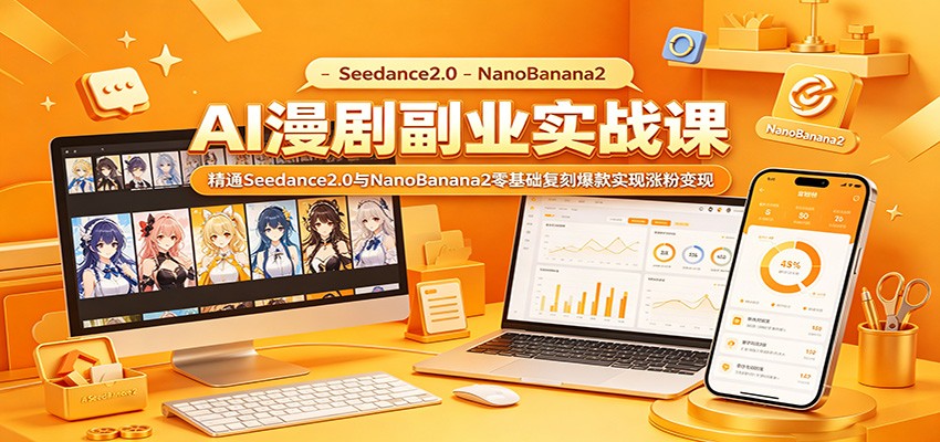 AI漫剧副业实战课：精通Seedance2.0与NanoBanana2零基础复刻爆款实现涨粉变现-星辰网创 - 网创副业项目资源站