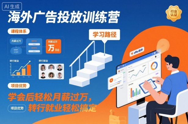 海外广告投放训练营,学会后轻松月薪过万,转行就业轻松搞定-星辰网创 - 网创副业项目资源站