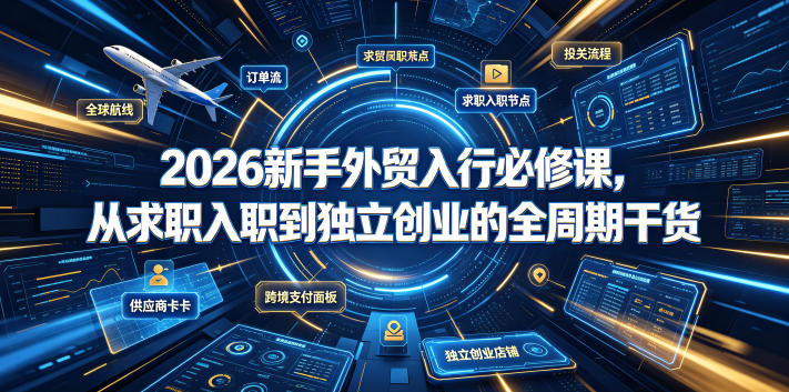 2026新手外贸入行必修课，从求职入职到独立创业的全周期干货 - 星辰网创 - 网创副业项目资源站-星辰网创 - 网创副业项目资源站