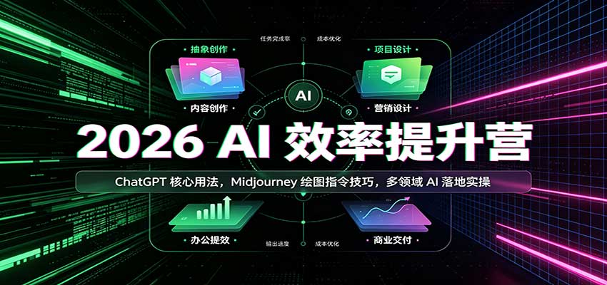 2026 AI效率提升营:ChatGPT核心用法,Midjourney绘图指令技巧,多领域AI落地实操-星辰网创 - 网创副业项目资源站