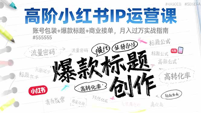高阶小红书IP运营课:账号包装+爆款标题+商业接单,月入过万实战指南-星辰网创 - 网创副业项目资源站