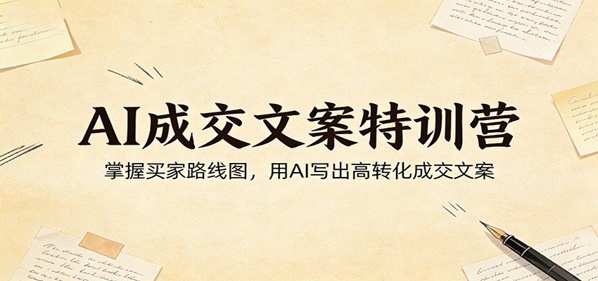 AI成交文案特训营:掌握买家路线图,用AI写出高转化成交文案-星辰网创 - 网创副业项目资源站