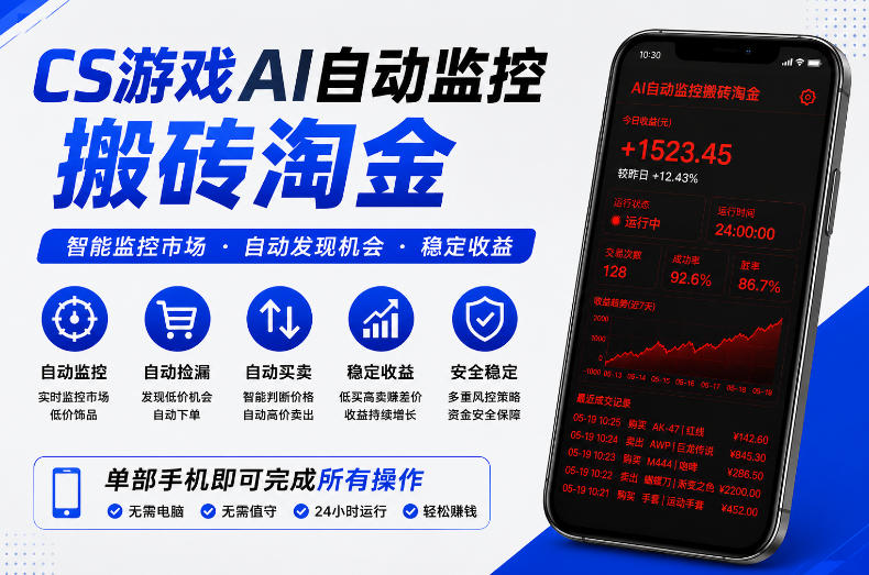 CS游戏AI自动监控搬砖淘金，稳定运行多年，支持任何形式验证，日入300+【揭秘】 - 星辰网创 - 网创副业项目资源站-星辰网创 - 网创副业项目资源站