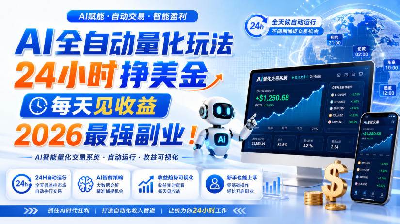 (19899期)AI量化全自动操作挣美金,矩阵可日入1000+,适合普通人的副业!-星辰网创 - 网创副业项目资源站