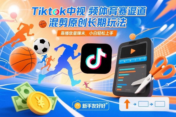 Tiktok中视频体育赛道混剪原创长期玩法，靠播放量賺米，小白轻松上手 - 星辰网创 - 网创副业项目资源站-星辰网创 - 网创副业项目资源站