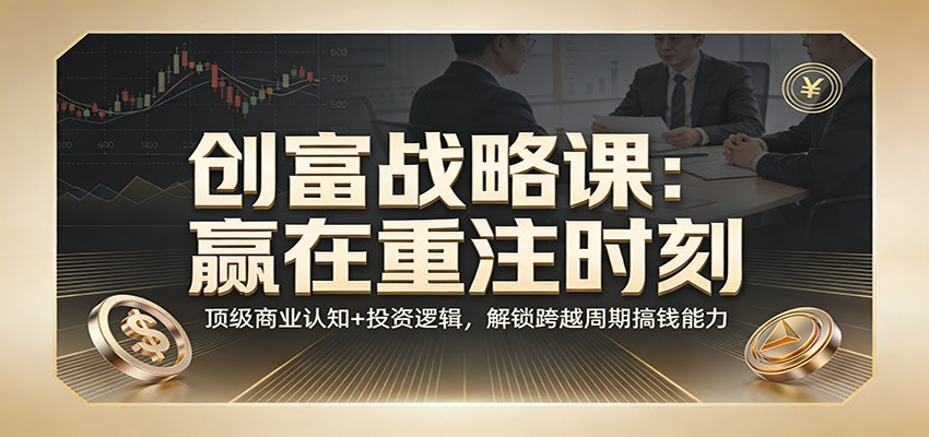 《创富战略课：赢在重注时刻》顶级商业认知+投资逻辑，解锁跨越周期搞钱能力 - 星辰网创 - 网创副业项目资源站-星辰网创 - 网创副业项目资源站