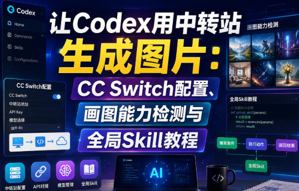让Codex用中转站生成图片:CC Switch配置、画图能力检测与全局Skill教程-星辰网创 - 网创副业项目资源站