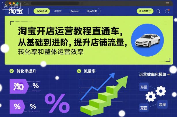淘宝开店运营教程直通车,从基础到进阶,提升店铺流量,转化率和整体运营效率(更新26年1月)-星辰网创 - 网创副业项目资源站