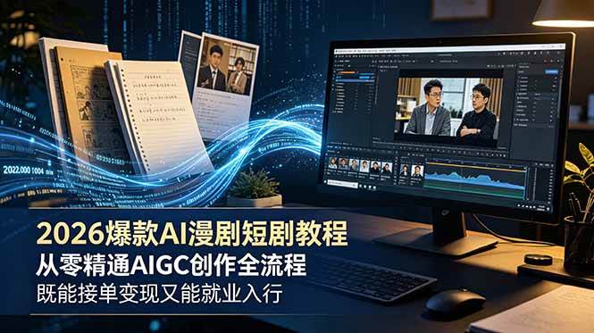 (18980期)2026 爆款 AI 漫剧短剧教程 从零精通 AIGC 创作全流程 既能接单变现又能就业入行-星辰网创 - 网创副业项目资源站