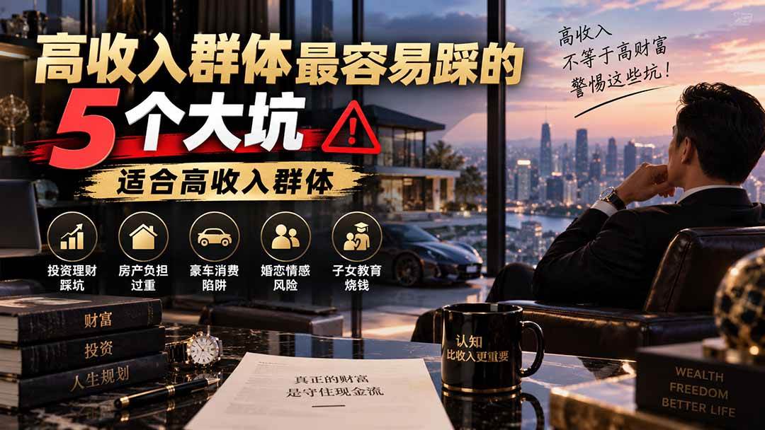 （20289期）付费文章：高收入群体最容易踩的5个大坑，适合高收入群体-星辰网创 - 网创副业项目资源站