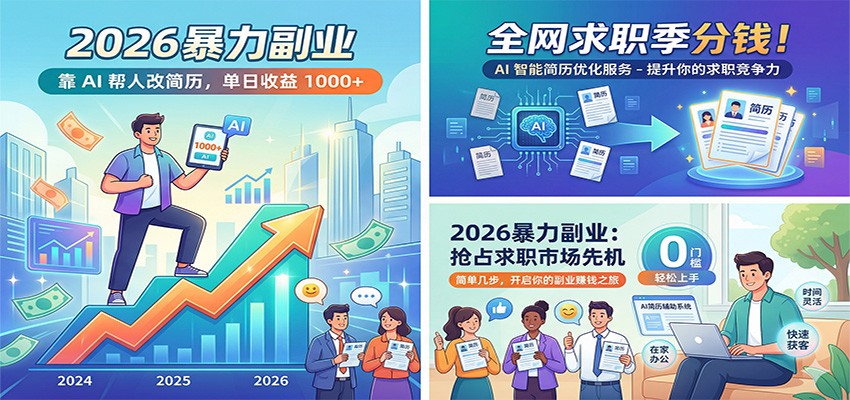 2026暴力副业：靠AI帮人改简历，单日收益1000+，全网求职季分钱 - 星辰网创 - 网创副业项目资源站-星辰网创 - 网创副业项目资源站