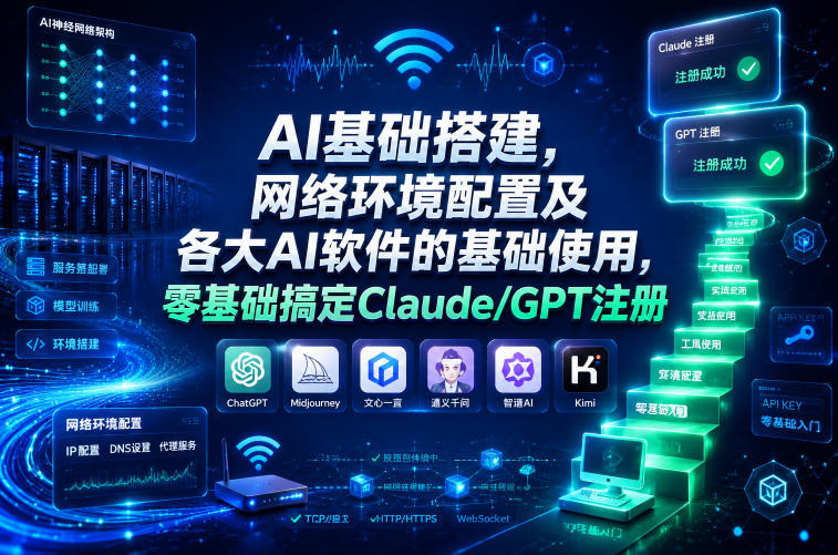 AI基础搭建,网络环境配置及各大AI软件的基础使用,零基础搞定Claude/GPT注册-星辰网创 - 网创副业项目资源站