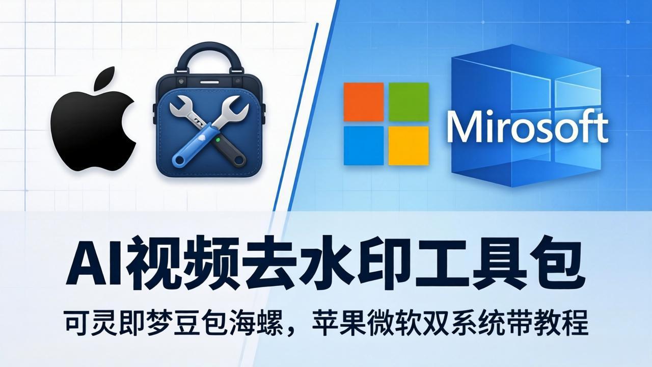 AI视频去水印工具包:可灵即梦豆包海螺,苹果微软双系统带教程-星辰网创 - 网创副业项目资源站