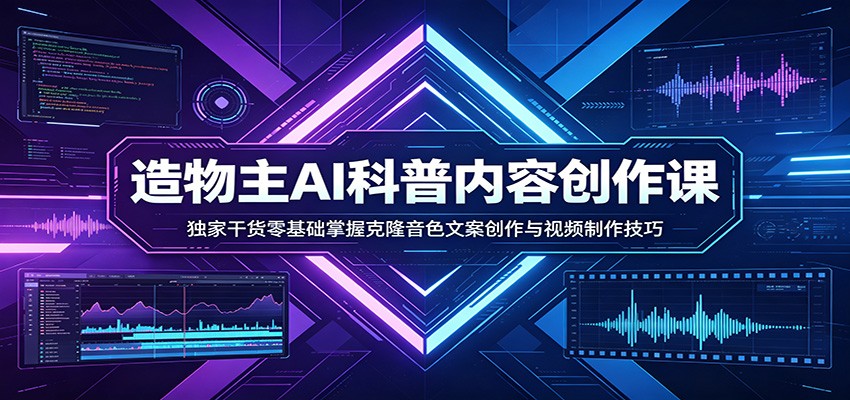 AI科普内容创作课：独家干货零基础掌握克隆音色文案创作与视频制作技巧 - 星辰网创 - 网创副业项目资源站-星辰网创 - 网创副业项目资源站