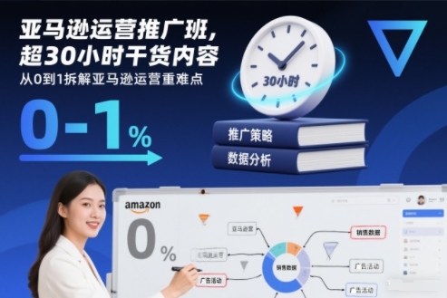 亚马逊运营推广班，超30小时干货内容，从0到1拆解亚马逊运营重难点 - 星辰网创 - 网创副业项目资源站-星辰网创 - 网创副业项目资源站