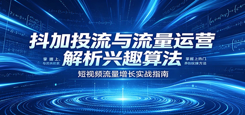 抖加投流与流量运营：解析兴趣算法，掌握上热门、养铁粉实操方法 - 星辰网创 - 网创副业项目资源站-星辰网创 - 网创副业项目资源站