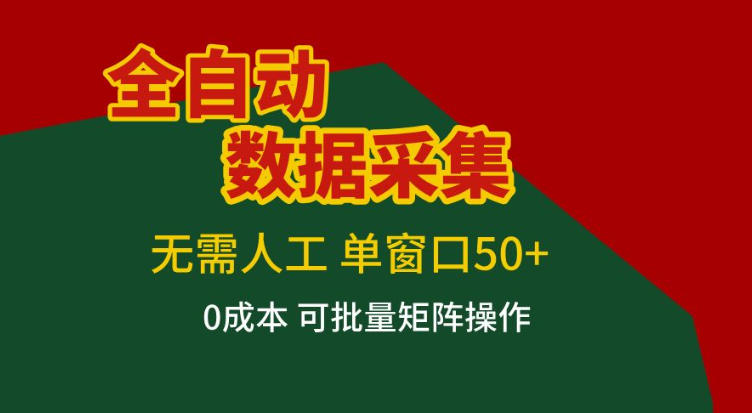 全自动数据采集，无需人工，单窗口50+，0成本可批量矩阵操作【揭秘】 - 星辰网创 - 网创副业项目资源站-星辰网创 - 网创副业项目资源站