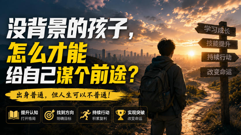 付费文章:没背景的孩子,怎么才能给自己谋个前途?-星辰网创 - 网创副业项目资源站