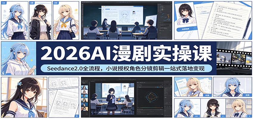 2026AI漫剧实操课:Seedance2.0全流程,小说授权角色分镜剪辑一站式落地变现-星辰网创 - 网创副业项目资源站