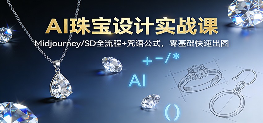 AI珠宝设计实战课：Midjourney/SD全流程+咒语公式，零基础快速出图 - 星辰网创 - 网创副业项目资源站-星辰网创 - 网创副业项目资源站