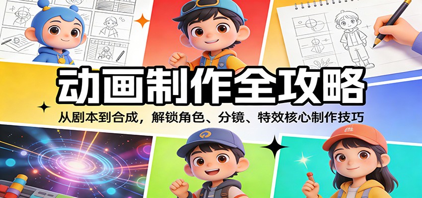 动画制作全攻略：从剧本到合成，解锁角色、分镜、特效核心制作技巧 - 星辰网创 - 网创副业项目资源站-星辰网创 - 网创副业项目资源站