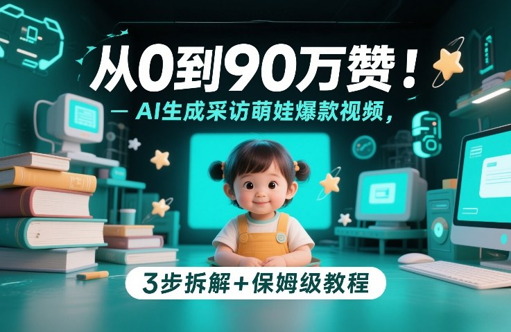 从0到90万赞:AI生成采访萌娃爆款视频,3步拆解+保姆级教程-星辰网创 - 网创副业项目资源站