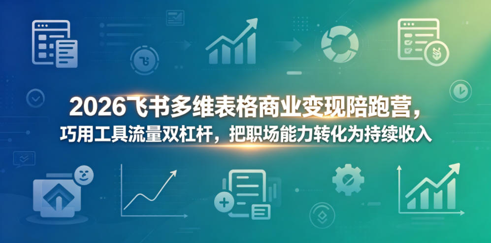 2026飞书多维表格商业变现陪跑营,巧用工具流量双杠杆,把职场能力转化为持续收入-星辰网创 - 网创副业项目资源站