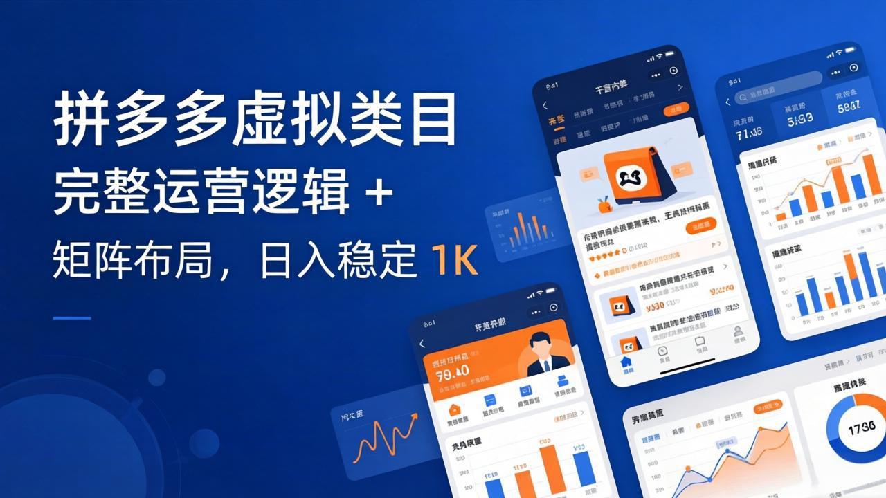 拼多多虚拟类目干货:完整运营逻辑 + 矩阵布局,日入稳定 1K-星辰网创 - 网创副业项目资源站