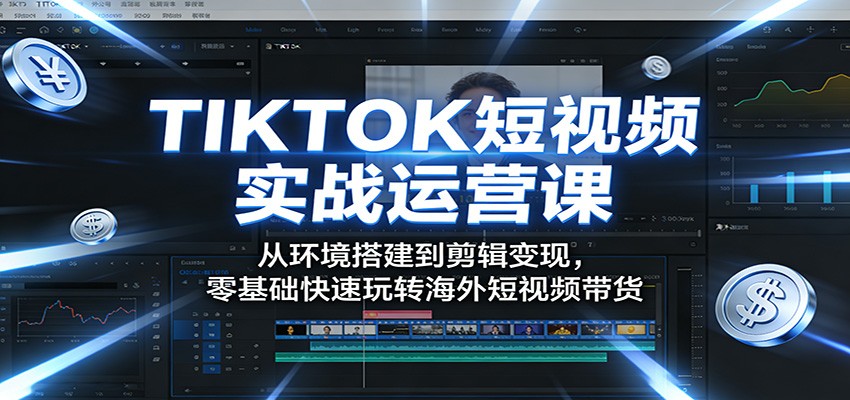 TIKTOK短视频实战运营课：从环境搭建到剪辑变现，零基础快速玩转海外短视频带货 - 星辰网创 - 网创副业项目资源站-星辰网创 - 网创副业项目资源站