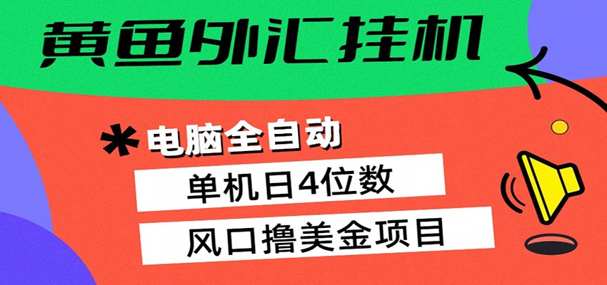 黄鱼外汇挂机：全自动赚美金、自动交易、风口项目 - 星辰网创 - 网创副业项目资源站-星辰网创 - 网创副业项目资源站