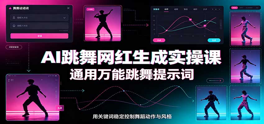 AI跳舞网红生成实操课:通用万能跳舞提示词,多模型适配,人物舞蹈视频制作全套教学-星辰网创 - 网创副业项目资源站