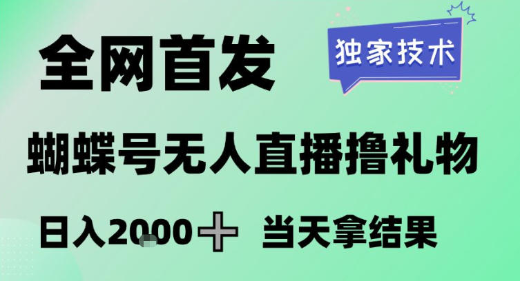 2026最新蝴蝶号无人直播掘金,独家技术,全网首发小白做了一个月收益3W,长期稳定可做【揭秘】-星辰网创 - 网创副业项目资源站