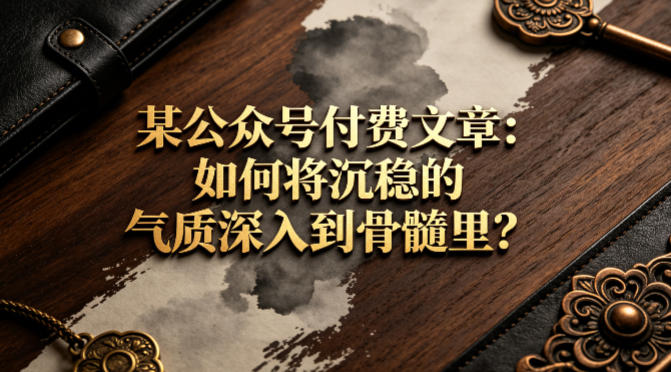 某公众号付费文章:如何将沉稳的气质深入到骨髓里?-星辰网创 - 网创副业项目资源站