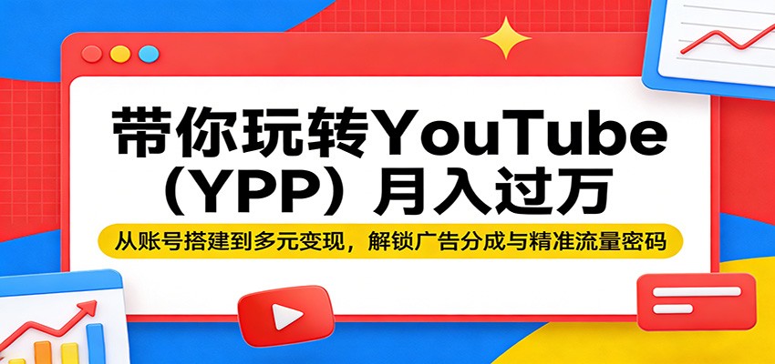 带你玩转YouTube(YPP)月入过万：从账号搭建到多元变现，解锁广告分成与精准流量密码 - 星辰网创 - 网创副业项目资源站-星辰网创 - 网创副业项目资源站