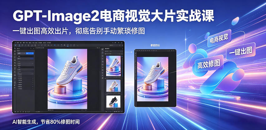 GPT-Image2电商视觉大片实战课,一键出图高效出片,彻底告别手动繁琐修图-星辰网创 - 网创副业项目资源站