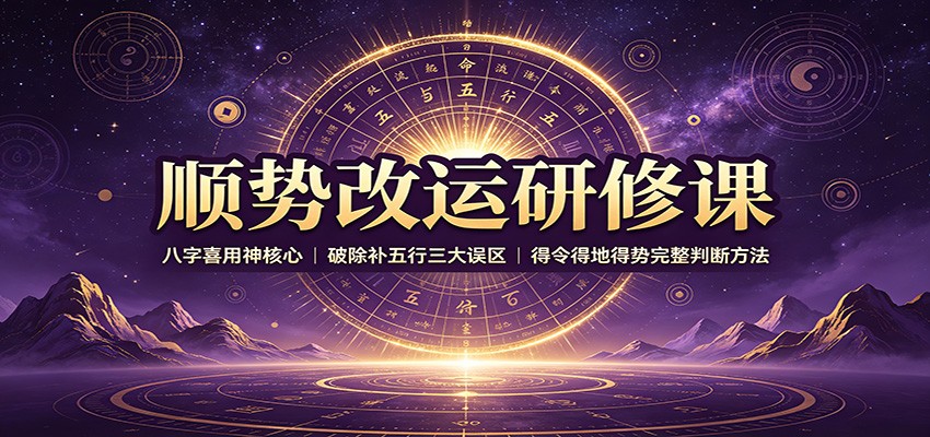 顺势改运研修课:八字喜用神核心,破除补五行三大误区,得令得地得势完整判断方法-星辰网创 - 网创副业项目资源站