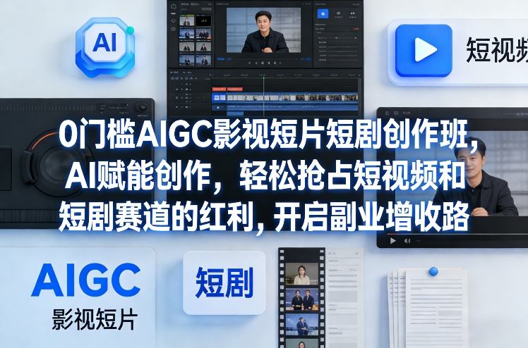 0门槛AIGC影视短片短剧创作班,AI赋能创作,轻松抢占短视频和短剧赛道的红利,开启副业增收路-星辰网创 - 网创副业项目资源站
