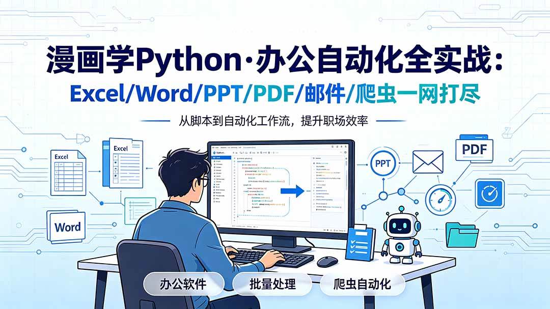 (19270期)漫画学Python·办公自动化全实战:Excel/Word/PPT/PDF/邮件/爬虫一网打尽-星辰网创 - 网创副业项目资源站
