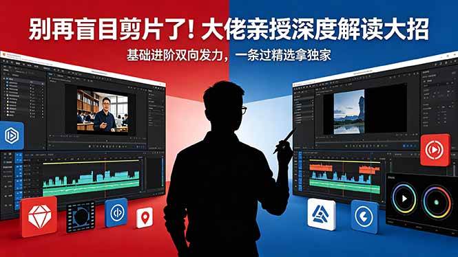 (18384期)别再盲目剪片了!大佬亲授深度解读大招,基础进阶双向发力,一条过精选拿独家-星辰网创 - 网创副业项目资源站