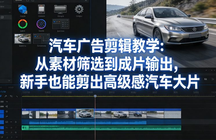 汽车广告剪辑教学:从素材筛选到成片输出,新手也能剪出高级感汽车大片-星辰网创 - 网创副业项目资源站