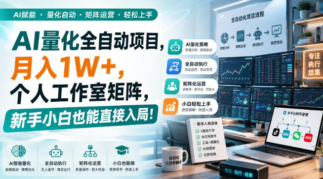 AI量化全自动项目，月入1W+，个人工作室矩阵，新手小白也能直接入局！【揭秘】 - 星辰网创 - 网创副业项目资源站-星辰网创 - 网创副业项目资源站