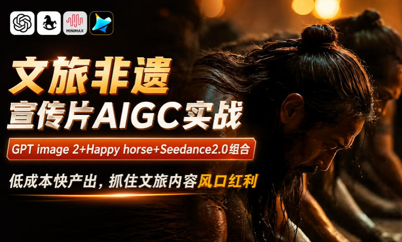 文旅非遗宣传片AIGC实战,GPT image 2+Happy horse+Seedance2.0组合,低成本快产出,抓住文旅内容风口红利-星辰网创 - 网创副业项目资源站
