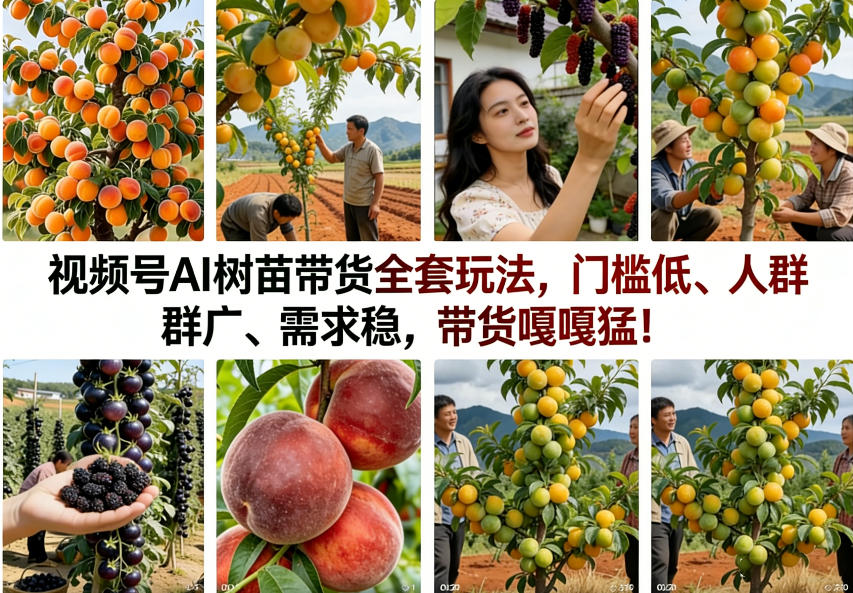 视频号AI树苗带货全套玩法,门槛低、人群广、需求稳,带货嘎嘎猛!(更新0426)-星辰网创 - 网创副业项目资源站