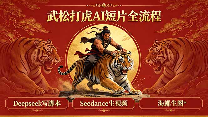 武松打虎AI短片全流程:Deepseek写脚本+Seedance生视频+海螺生图-星辰网创 - 网创副业项目资源站