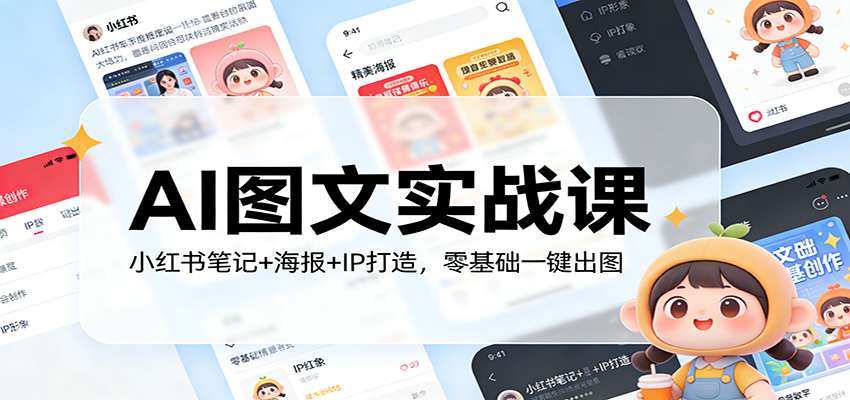 AI图文实战课：小红书笔记+海报+IP打造，零基础一键出图 - 星辰网创 - 网创副业项目资源站-星辰网创 - 网创副业项目资源站