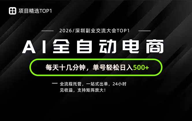 (19783期)副业精选TOP1,全流程托管,24小时见收益,单号轻松日入500+-星辰网创 - 网创副业项目资源站