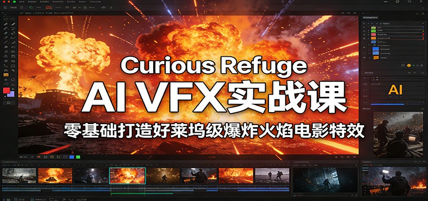Curious Refuge AI VFX实战课，零基础打造好莱坞级爆炸火焰电影特效 - 星辰网创 - 网创副业项目资源站-星辰网创 - 网创副业项目资源站