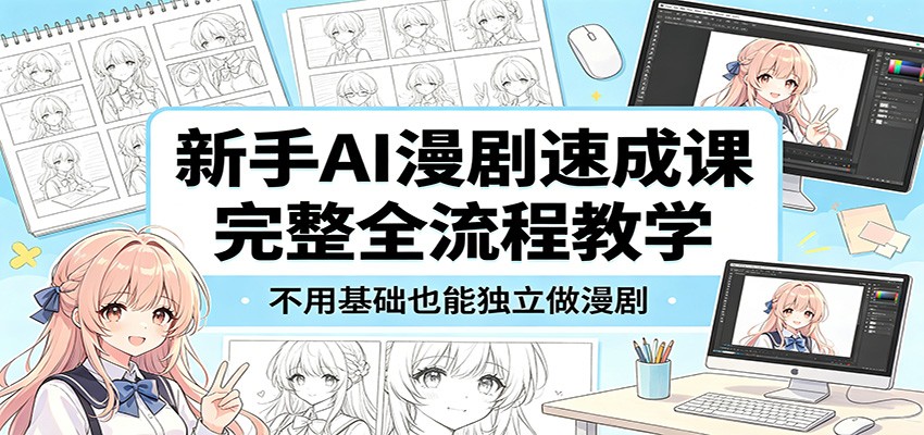 新手AI漫剧速成课:完整全流程教学,不用基础也能独立做漫剧-星辰网创 - 网创副业项目资源站